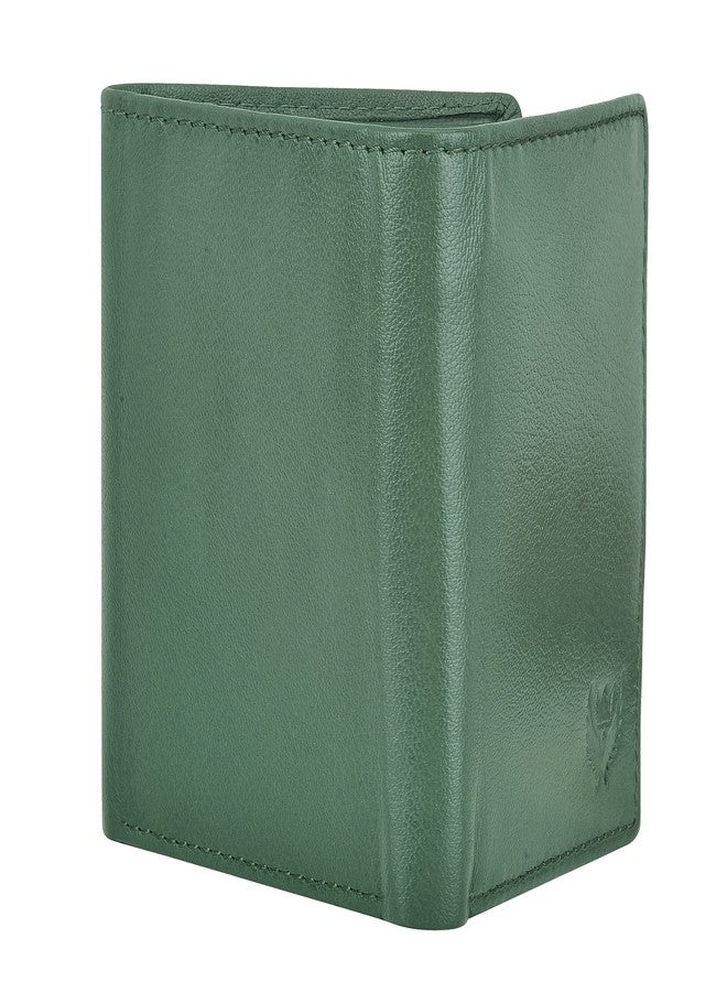LORENZ Trifold Closure Forest Green RFID Blocking Leather Wallet for Men with ID Slot | Soft Nappa Top Grain Men’s Leather Wallet | GL-15 - Image 4